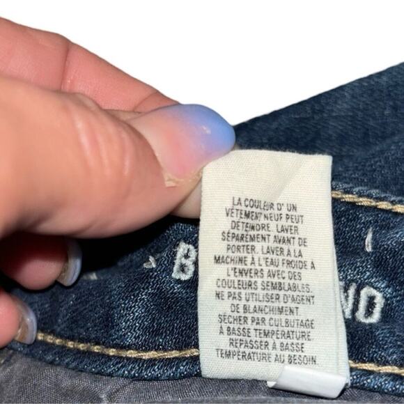 American Eagle Distressed Boyfriend Jeans Sz 2 Blue Denim Mid Rise Stretch - Picture 5 of 5